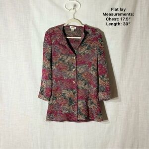 Talbots Wool Blend Multicolor Longline Cardigan Sweater Button Front M Heavy‎